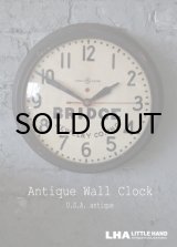 画像: U.S.A. antique GENERAL ELECTRIC wall clock GE アメリカアンティーク ゼネラル エレクトリック 掛け時計 初期型 ショップロゴ入り ヴィンテージ スクール クロック 37cm 1940's