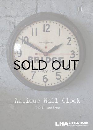 画像: U.S.A. antique GENERAL ELECTRIC wall clock GE アメリカアンティーク ゼネラル エレクトリック 掛け時計 初期型 ショップロゴ入り ヴィンテージ スクール クロック 37cm 1940's