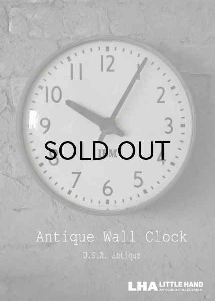 画像1: U.S.A. antique IBM wall clock アンティーク 掛け時計 ヴィンテージ スクール クロック 36cm インダストリアル 1950-60's (1)