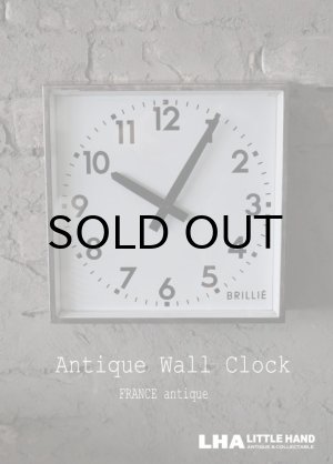 画像: FRANCE antique フランスアンティーク BRILLIE wall clock ブリエ 掛け時計 ヴィンテージ クロック スクエア 28cm 1950's