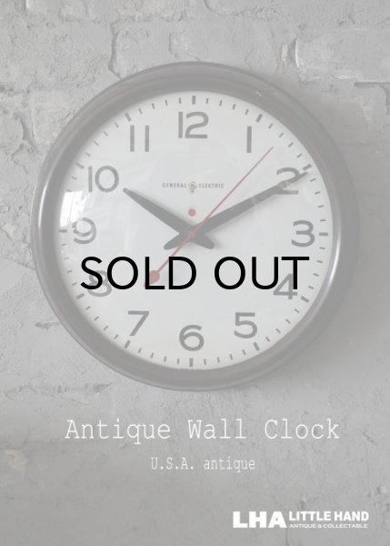 画像1: U.S.A. antique GENERAL ELECTRIC wall clock GE アメリカアンティーク ゼネラル エレクトリック 掛け時計 スクール ヴィンテージ クロック 37cm 1950's (1)