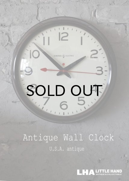 画像1: U.S.A. antique GENERAL ELECTRIC wall clock GE アメリカアンティーク ゼネラル エレクトリック 掛け時計 スクール ヴィンテージ クロック 37cm 1950's (1)