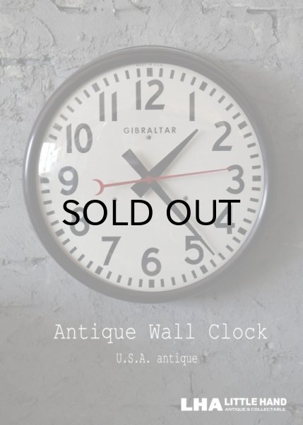 画像1: U.S.A. antique GIBRALTAR wall clock  アメリカアンティーク ジブラルタル 掛け時計 ヴィンテージ スクール クロック 35cm 1961's (1)