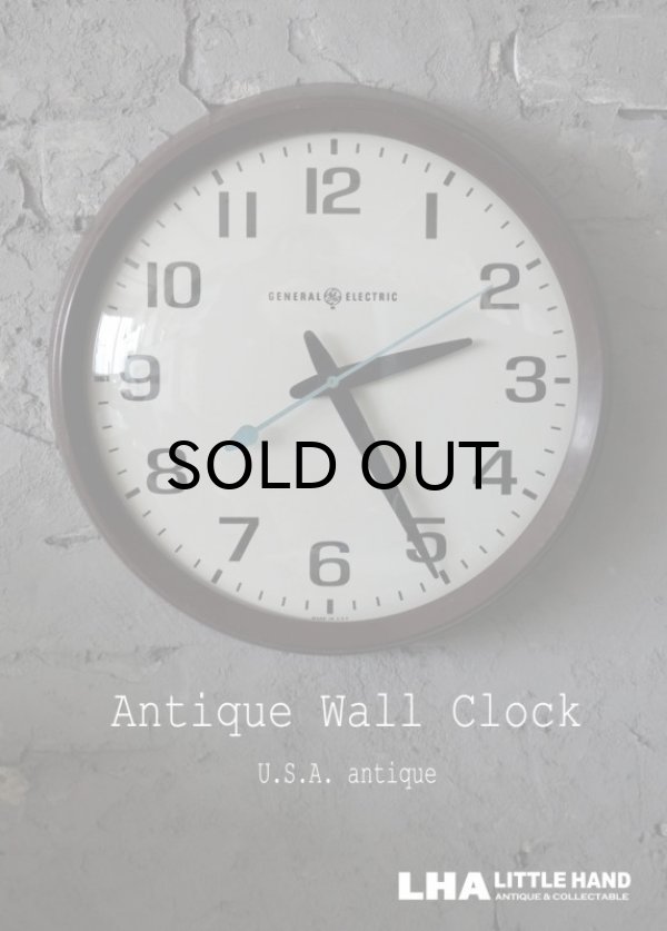 画像1: U.S.A. antique GENERAL ELECTRIC wall clock GE アメリカアンティーク ゼネラル エレクトリック 掛け時計 スクール ヴィンテージ クロック 36cm 1960-70's