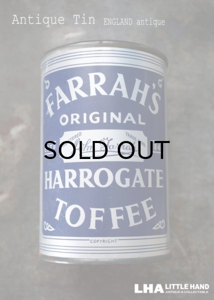 画像1: ENGLAND antique イギリスアンティーク FARRAH'S HARROGATE TOFFEE ティン缶 お菓子缶 ブリキ缶 ヴィンテージ 缶 1950-60's (1)