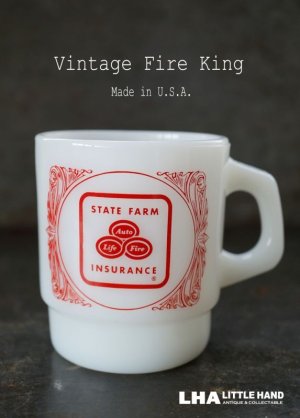 画像: U.S.A. vintage アメリカヴィンテージ 【Fire-king】 ファイヤーキング ステートファーム マグ マグカップ ヴィンテージ 1960-76's