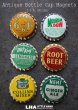 画像1: USA antique アメリカアンティーク SODA ボトルキャップ マグネット 6個SET ヴィンテージ 1950-70's (1)