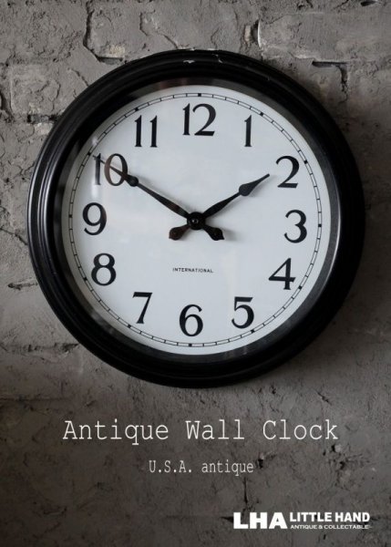 画像1: U.S.A. antique INTERNATIONAL wall clock アンティーク 掛け時計 ヴィンテージ スクールクロック 40.4cm インダストリアル 1934's (1)
