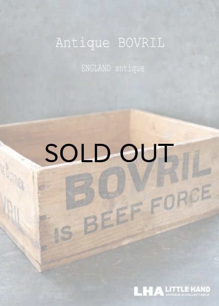 画像1: 【RARE】ENGLAND antique イギリスアンティーク BOVRIL BOX ボブリル 木製 ウッドボックス 1910-30's   (1)