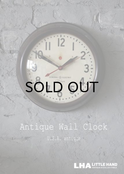 画像1: U.S.A. antique GENERAL ELECTRIC ×Telechron wall clock GE アメリカアンティーク ゼネラル エレクトリック ×テレクロン 掛け時計 スクール ヴィンテージ クロック 27.5cm 1950's (1)