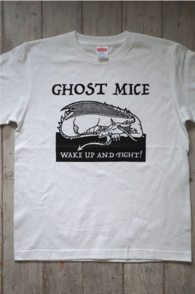 画像1: GHOST MICE / WAKE UP AND FIGHT !   Tシャツ （ホワイト） (1)