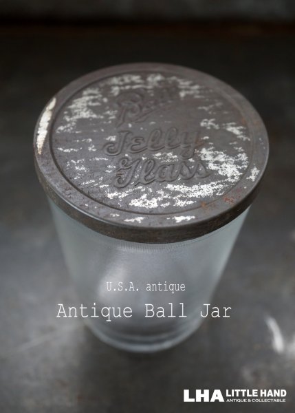 画像1: USA antique アメリカアンティーク BALL JELLY GLASS ジェリーグラス ガラスジャー 1930-60's (1)