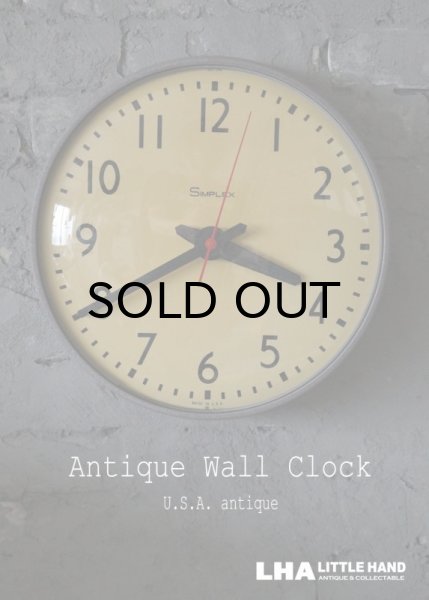 画像1: U.S.A. antique SIMPLEX シンプレックス社製 wall clock アンティーク 掛け時計 ヴィンテージ スクール クロック 36cm インダストリアル 1960's (1)