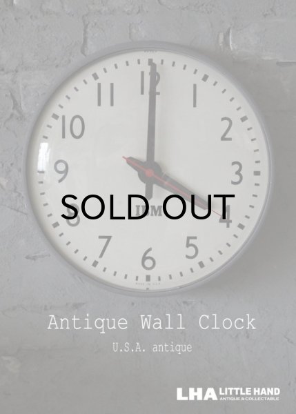 画像1: U.S.A. antique IBM wall clock アンティーク 掛け時計 ヴィンテージ スクール クロック 36cm インダストリアル 1950-60's (1)