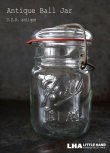 画像1: USA antique アメリカアンティーク BALL ジャー ワイヤー付き ガラスジャー (S) ヴィンテージ メイソンジャー 保存瓶 1933－60's