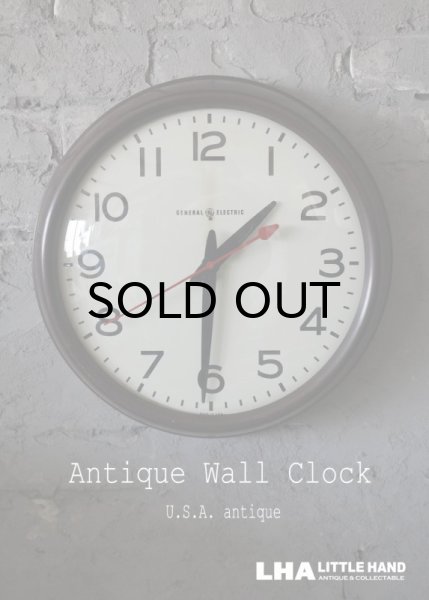 画像1: U.S.A. antique GENERAL ELECTRIC wall clock GE アメリカアンティーク ゼネラル エレクトリック 掛け時計 スクール ヴィンテージ クロック 37cm 1950's (1)