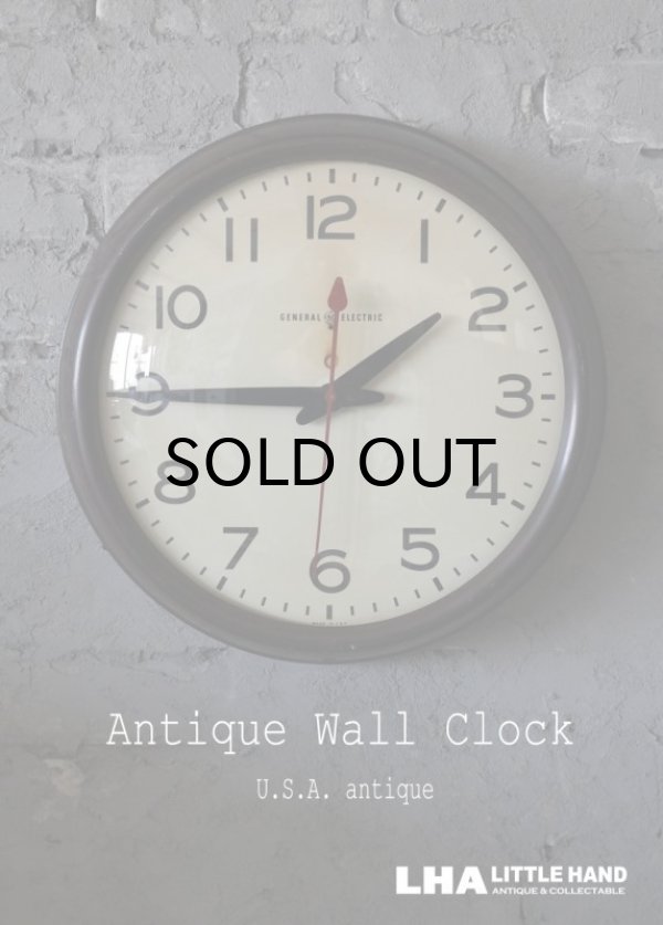 画像1: U.S.A. antique GENERAL ELECTRIC wall clock GE アメリカアンティーク ゼネラル エレクトリック 掛け時計 スクール ヴィンテージ クロック 37cm 1950's