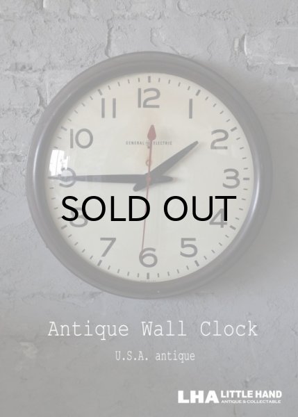 画像1: U.S.A. antique GENERAL ELECTRIC wall clock GE アメリカアンティーク ゼネラル エレクトリック 掛け時計 スクール ヴィンテージ クロック 37cm 1950's (1)