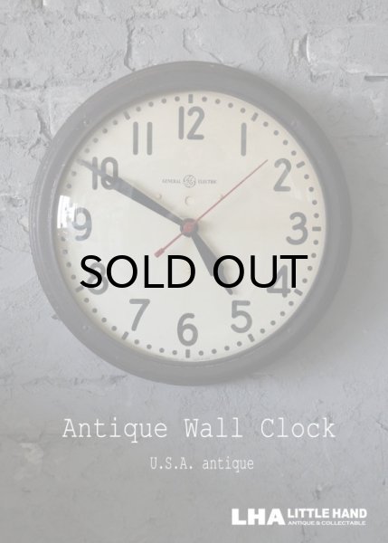 画像1: U.S.A. antique GENERAL ELECTRIC wall clock GE アメリカアンティーク ゼネラル エレクトリック 掛け時計 初期型 ヴィンテージ スクール クロック 37cm 1940's (1)