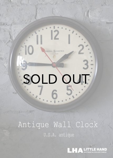 画像1: U.S.A. antique GENERAL ELECTRIC×Telechron  wall clock GE アメリカアンティーク ゼネラル エレクトリック ×テレクロン 掛け時計 ヴィンテージ スクール クロック 37cm 1940-50's (1)