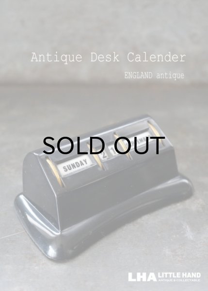 画像1: ENGLAND antique イギリスアンティーク 万年 ベークライト デスクカレンダー 1950-60's 卓上 メカニカル ヴィンテージ カレンダー 暦 (1)