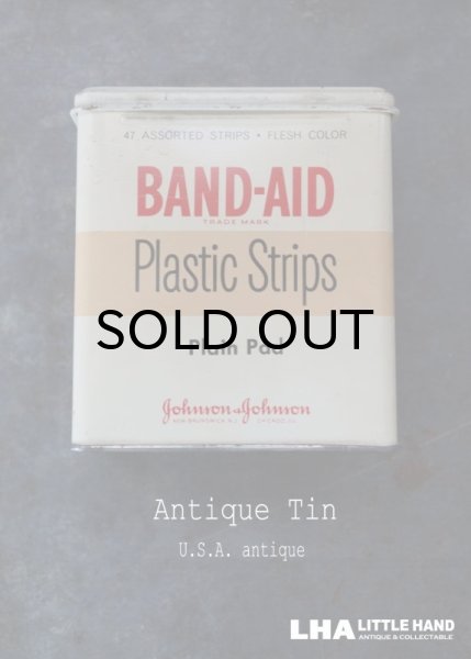 画像1: USA antique アメリカアンティーク ジョンソン&ジョンソン BAND-AID バンドエイド缶 ヴィンテージ ブリキ缶 缶 1930-40's  (1)
