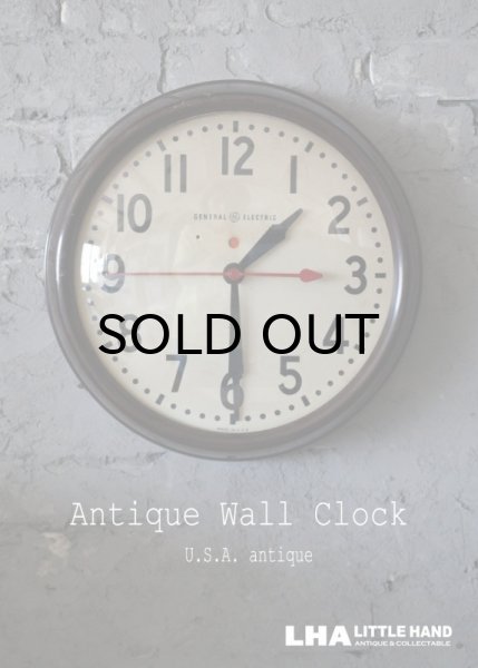 画像1: U.S.A. antique GENERAL ELECTRIC wall clock GE アメリカアンティーク ゼネラル エレクトリック 掛け時計 ヴィンテージ スクール クロック 37cm 1940-50's (1)