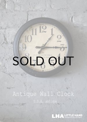 画像: U.S.A. antiqueThe Standard Electric time co. wall clock アメリカアンティーク 掛け時計 スクール クロック 26.5cm 1930's インダストリアル 工業系