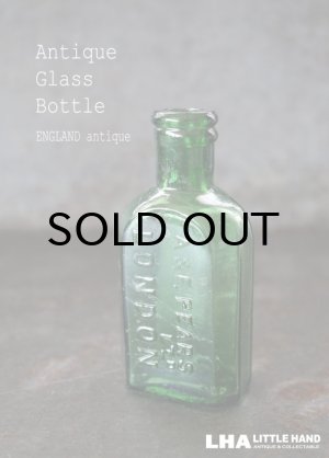 画像: ENGLAND antique イギリスアンティーク A&F LONDON ガラスボトル H10.5cm ガラス瓶 1890-1910's