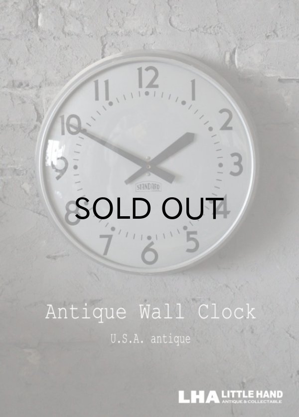 画像1: U.S.A. antique STANDARD wall clock アメリカアンティーク スタンダード 掛け時計 スクール ヴィンテージ クロック 37cm 1963's