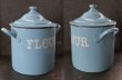 画像4: 【RARE】ENGLAND antique イギリスアンティーク ホーロー 花文字・ドーム蓋・リベット フラワー缶 FLOUR 1920-30's (4)