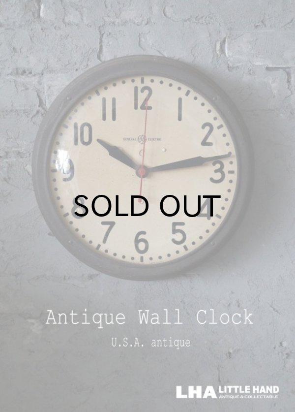 画像1: U.S.A. antique GENERAL ELECTRIC wall clock GE アメリカアンティーク ゼネラル エレクトリック 掛け時計 初期型 ヴィンテージ スクール クロック 37cm 1940's