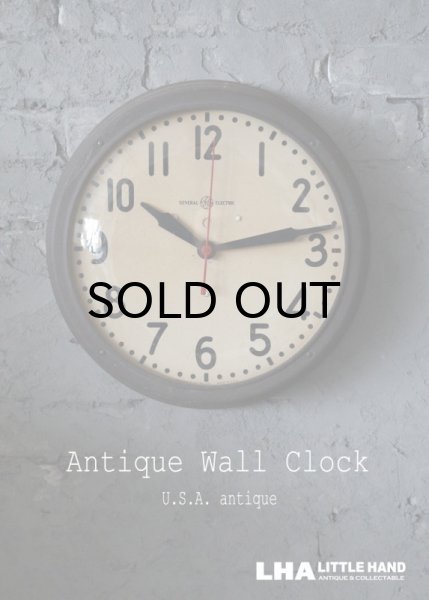 画像1: U.S.A. antique GENERAL ELECTRIC wall clock GE アメリカアンティーク ゼネラル エレクトリック 掛け時計 初期型 ヴィンテージ スクール クロック 37cm 1940's (1)