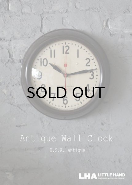画像1: U.S.A. antique GENERAL ELECTRIC wall clock GE アメリカアンティーク ゼネラル エレクトリック  掛け時計 スクール ヴィンテージ クロック 27.5cm 1950's (1)