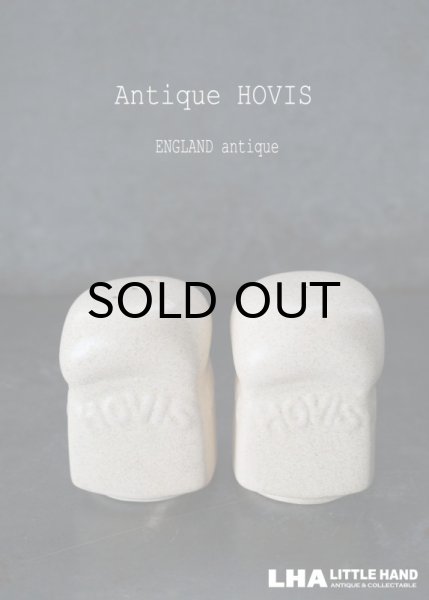 画像1: 【RARE】ENGLAND antique イギリスアンティーク HOVIS ホーヴィス 陶器製 ソルト＆ペッパー 調味料入れ スパイス1970-80's (1)