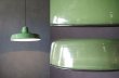 画像3: ENGLAND antique イギリスアンティーク ホーローランプシェード Green ソケット&撚りコード付 40.5cm インダストリアル 工業系 ライト 1950-60's   (3)