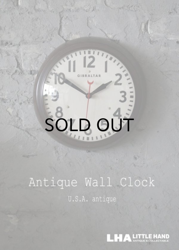 画像1: U.S.A. antique GIBRALTAR wall clock  アメリカアンティーク ジブラルタル 掛け時計 ヴィンテージ スクール クロック 26.5cm 1961's