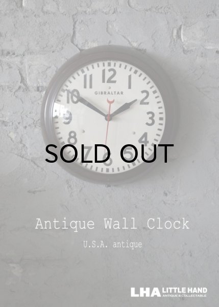 画像1: U.S.A. antique GIBRALTAR wall clock  アメリカアンティーク ジブラルタル 掛け時計 ヴィンテージ スクール クロック 26.5cm 1961's (1)
