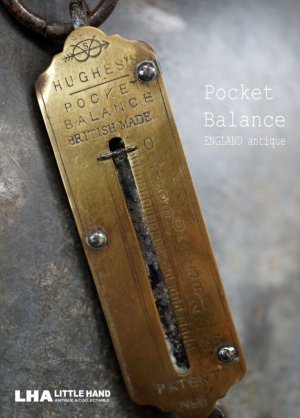 画像: ENGLAND  antique イギリスアンティーク SALTER HUGHES'S 小さなポケットバランス  スプリングバランス  ハンキング スケール  はかり  1920-40's 