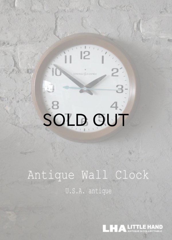 画像1: U.S.A. antique GENERAL ELECTRIC wall clock GE アメリカアンティーク ゼネラル エレクトリック 掛け時計 スクール ヴィンテージ クロック 26.5cm 1960-70's