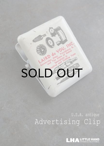 画像1: USA antique アメリカアンティーク PAPER CLIP アドバタイジング ペーパークリップ 広告入り ヴィンテージ クリップ1950-60's  (1)