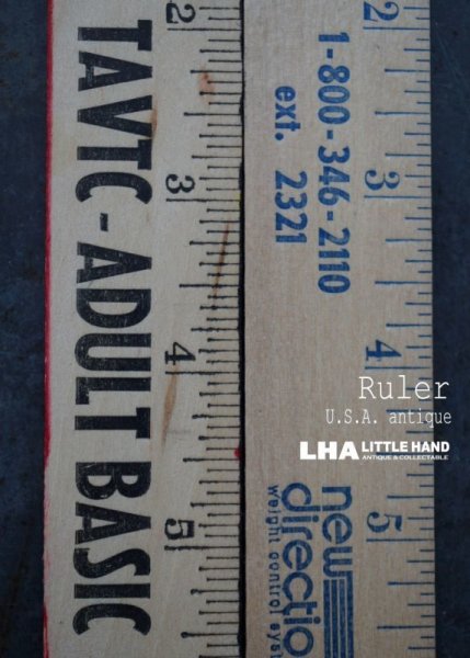 画像1: SALE【30%OFF】USA antique ADVERTISING RULER アドバタイジング 木製ルーラー 広告入り 定規 2本セット ヴィンテージ 1970-90's (1)