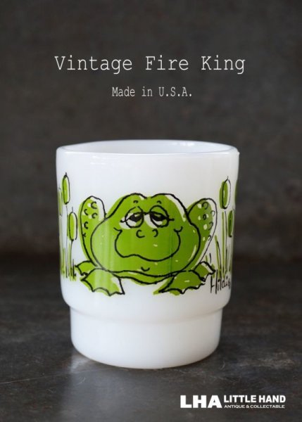 画像1: U.S.A. vintage アメリカヴィンテージ 【Fire-king】ファイヤーキング ヒルディ　フロッグ マグ マグカップ 1960-76's (1)