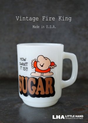 画像: U.S.A. vintage アメリカヴィンテージ 【Fire-king】ファイヤーキング　ジギー　SUGAR マグ マグカップ 1977-86's