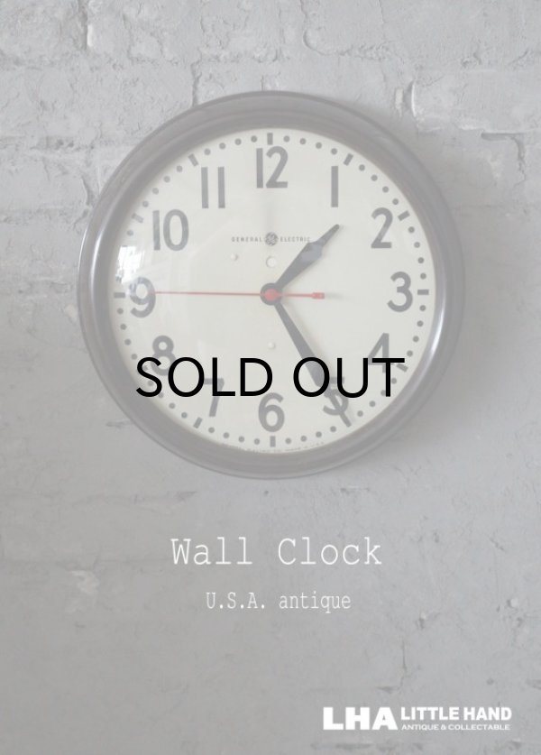 画像1: U.S.A. antique GENERAL ELECTRIC wall clock GE アメリカアンティーク ゼネラル エレクトリック 掛け時計 ヴィンテージ スクール クロック 37cm 1940-50's