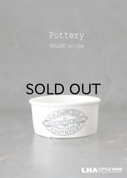 画像1: ENGLAND antique G.W.PLUMTREE H3.8cm イギリスアンティーク 陶器 ミートポット ミートペーストジャー 1900-20's (1)