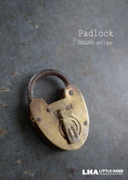 画像1: SALE【30%OFF】ENGLAND antique イギリスアンティーク クマ型 刻印入り パドロック No Key 南京錠 ヴィンテージ 1930－50's (1)