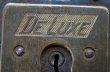 画像5: USA antique アメリカアンティーク DE LUXE 刻印入り パドロック 鍵付き 南京錠 ヴィンテージ 1940-60's (5)