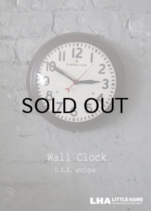 画像: U.S.A. antique GIBRALTAR wall clock  アメリカアンティーク ジブラルタル 掛け時計 ヴィンテージ スクール クロック 26.5cm 1953's