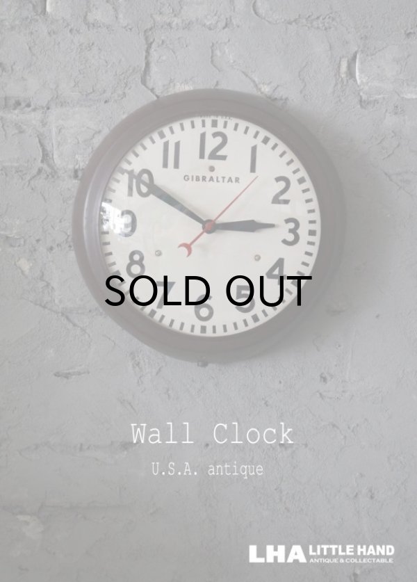 画像1: U.S.A. antique GIBRALTAR wall clock  アメリカアンティーク ジブラルタル 掛け時計 ヴィンテージ スクール クロック 26.5cm 1953's
